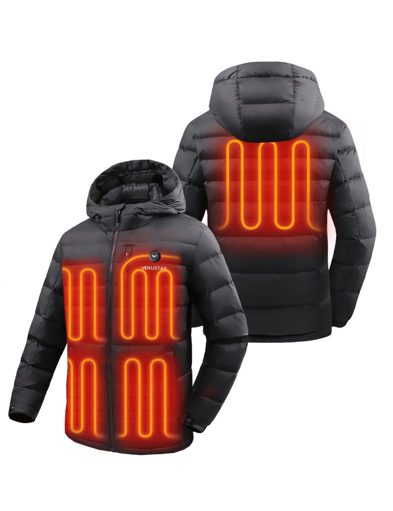 Men's Heated Down Coat with Heating Pockets, 7.4V, M61 [Final Sale]