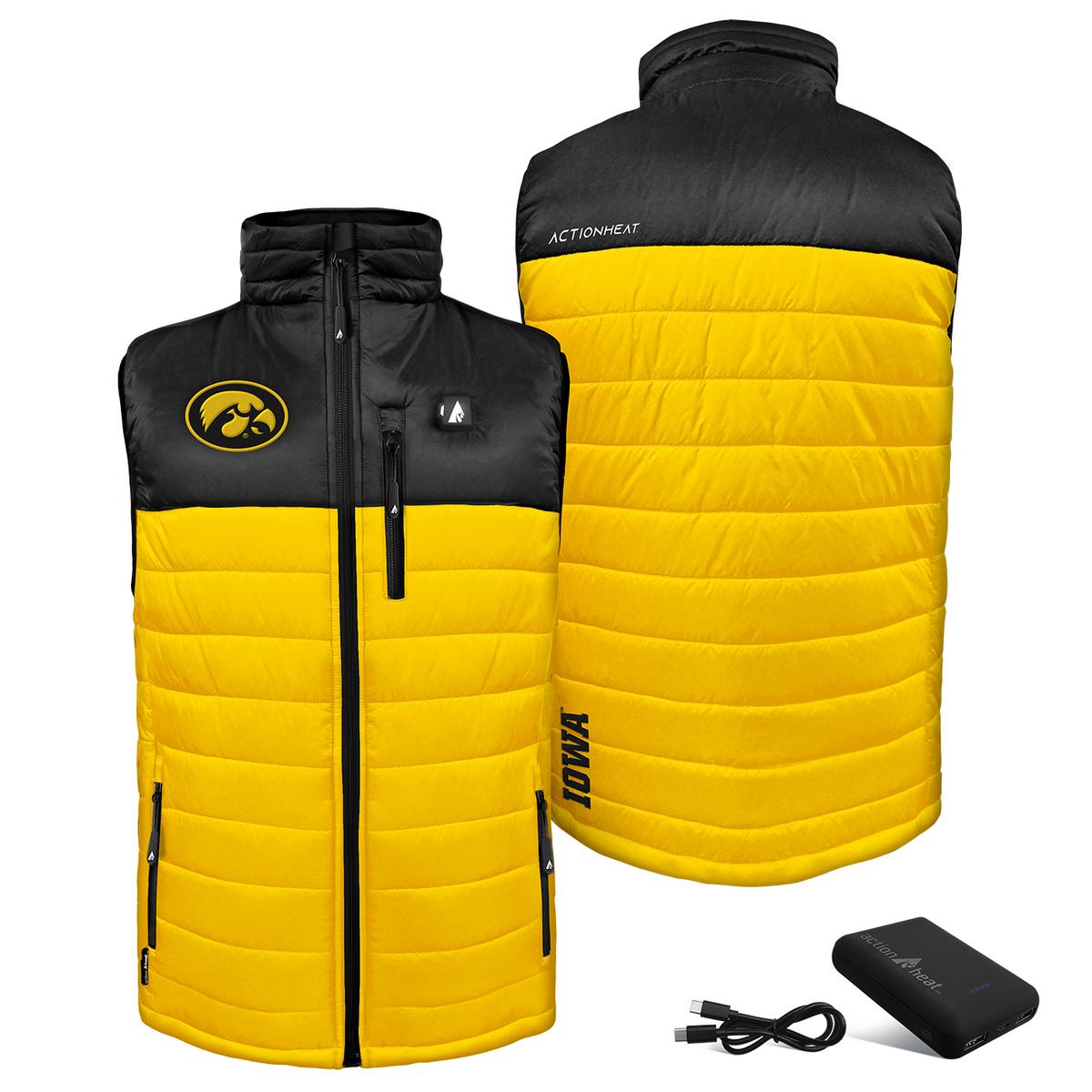 Heatrea Iowa Hawkeyes 5V Men's Colorblock Puffer Battery Heated Vest