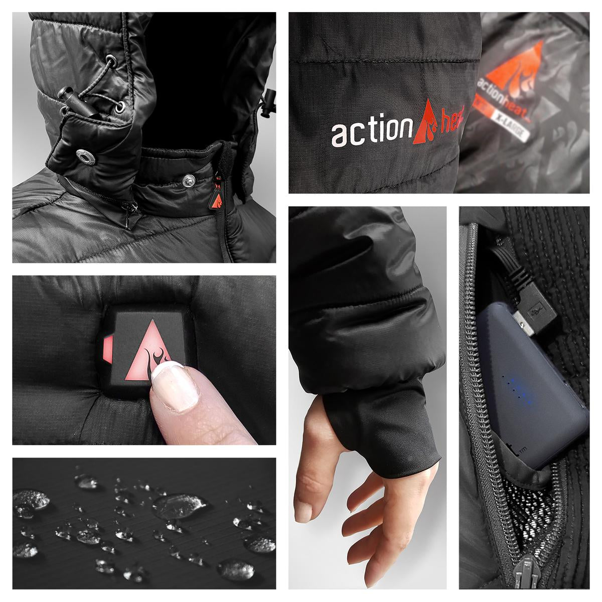 Heatrea 5V Men's Insulated Puffer Battery Heated Jacket W/ Hood