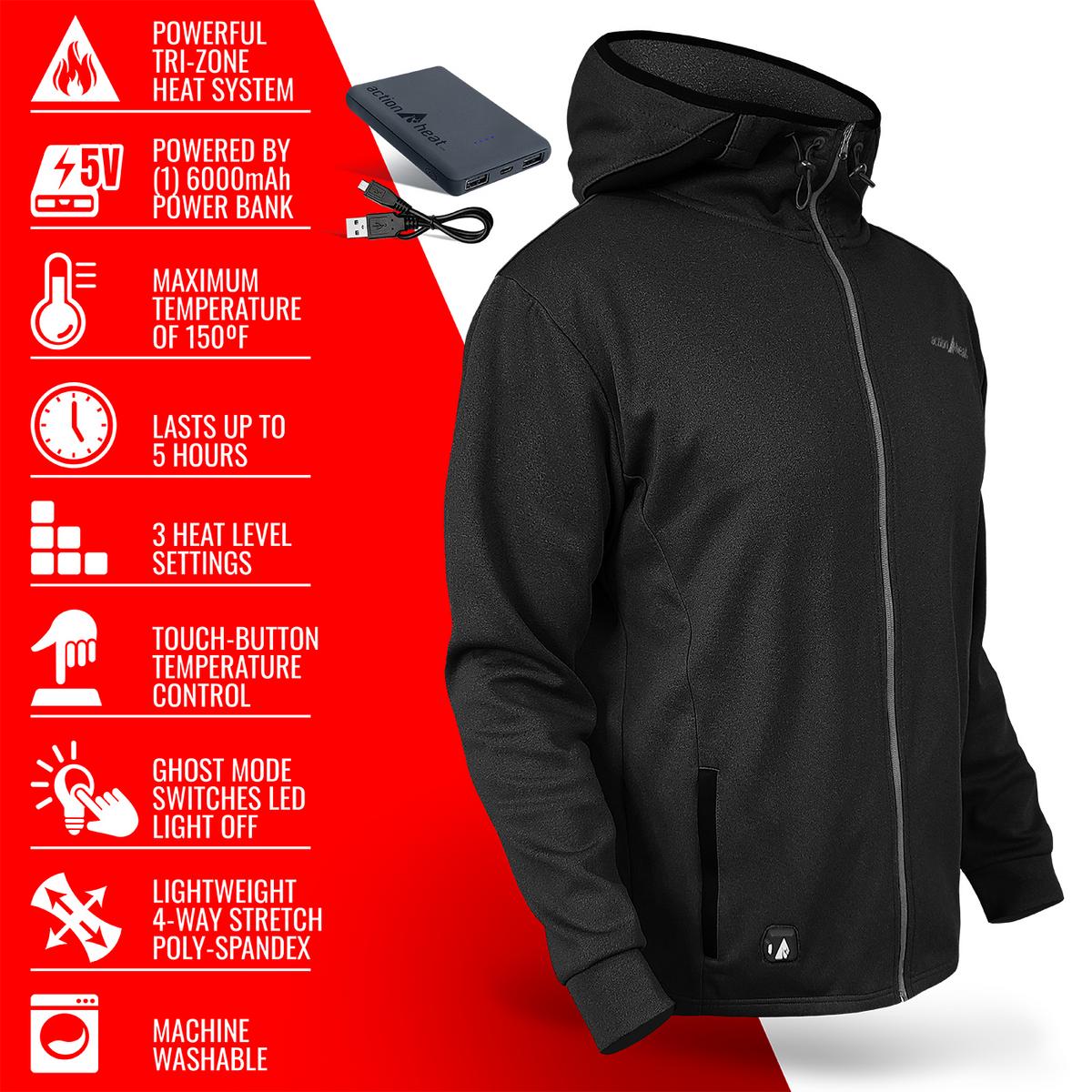 Heatrea 5V Men's Slim Fit Battery Heated Hoodie