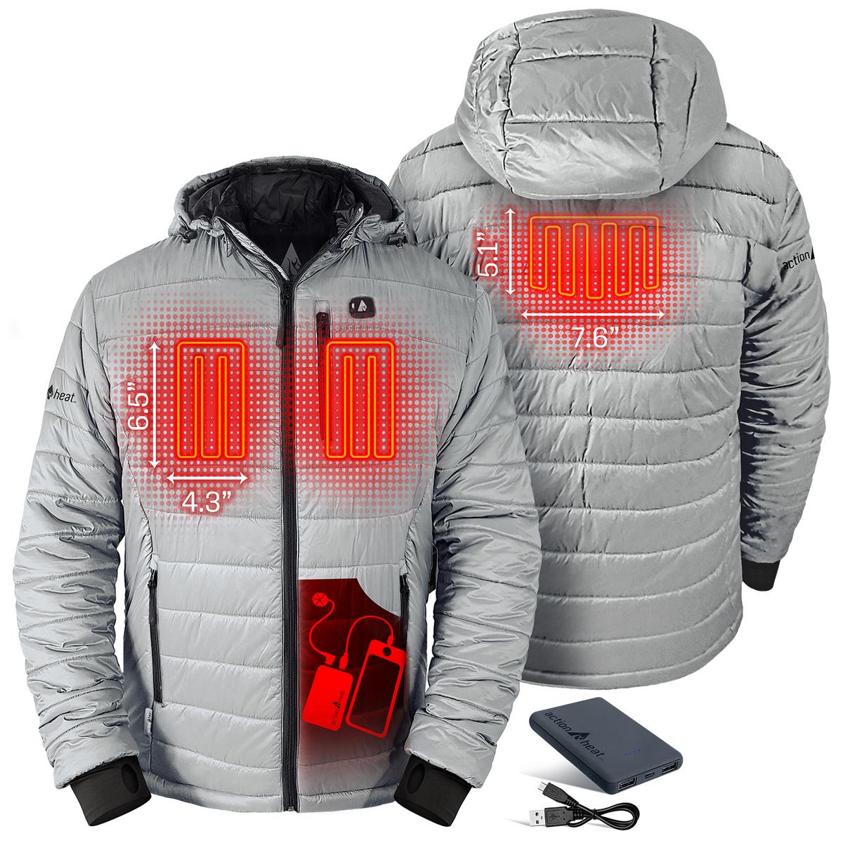 Heatrea 5V Men's Insulated Puffer Battery Heated Jacket W/ Hood