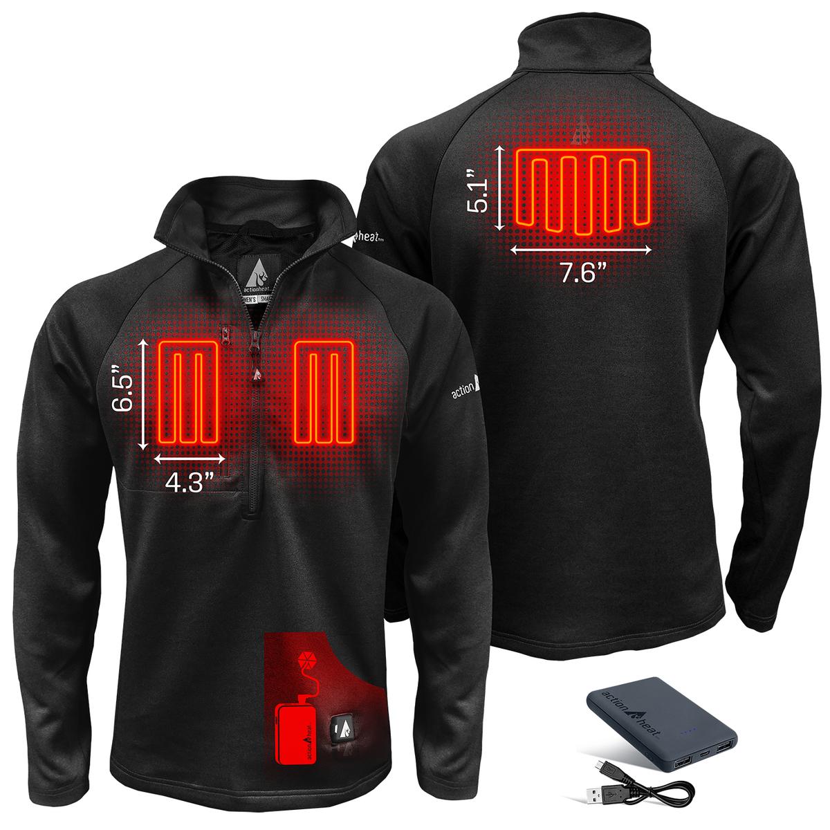 Heatrea 5V Men's 1/2 Zip Pullover Battery Heated Shirt