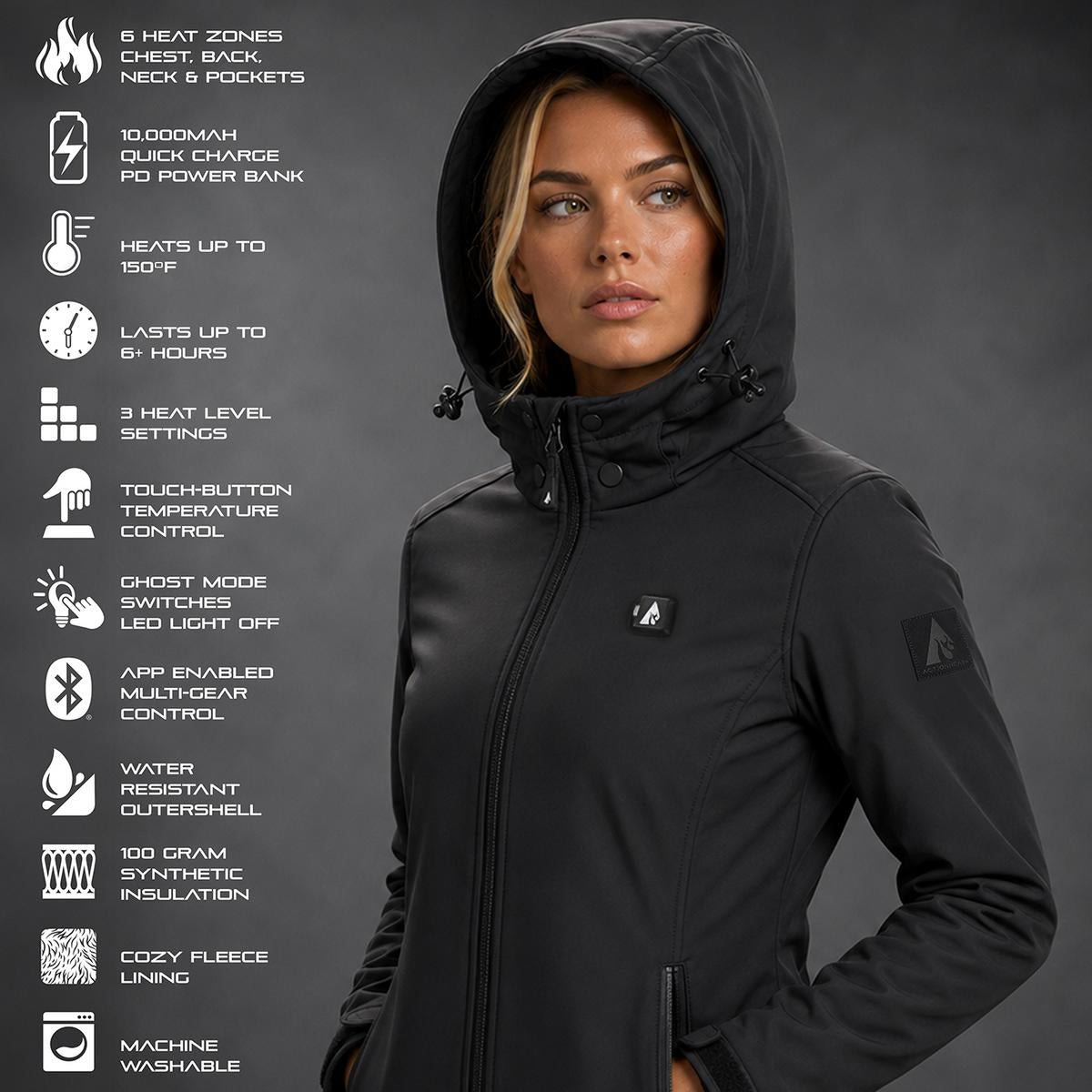 Heatrea Pro Series+ Bluetooth Women's Softshell Heated Jacket