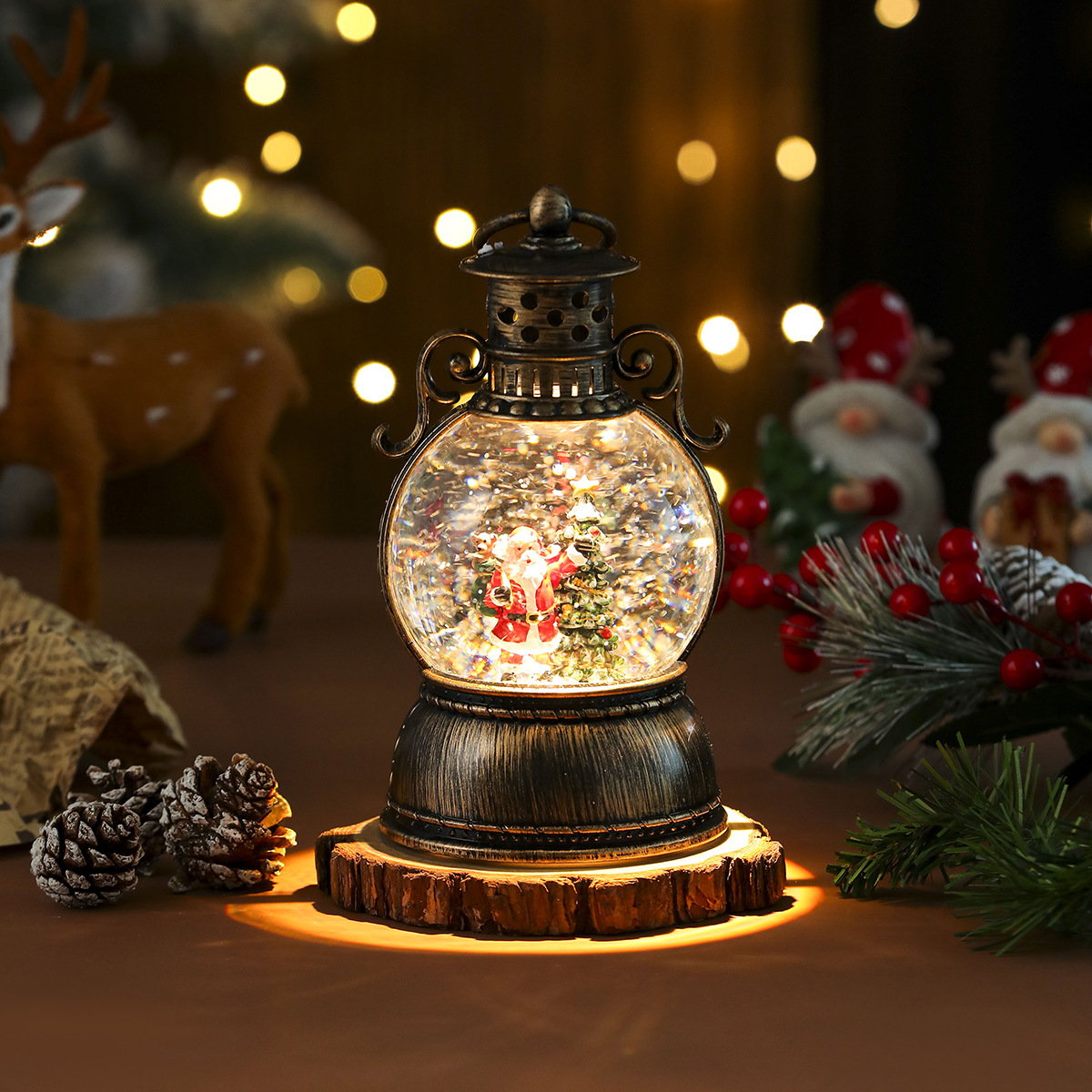 Musical Christmas Snow Lantern