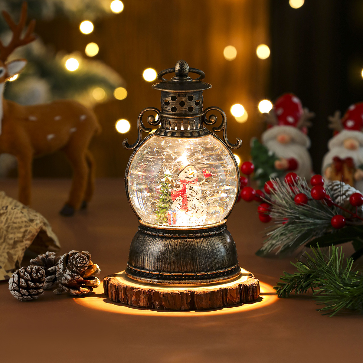 Musical Christmas Snow Lantern