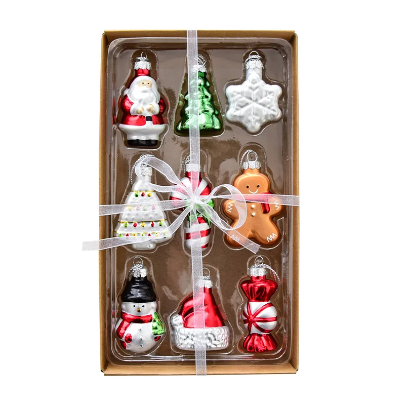 Painted Glass Christmas Hanging Ornament