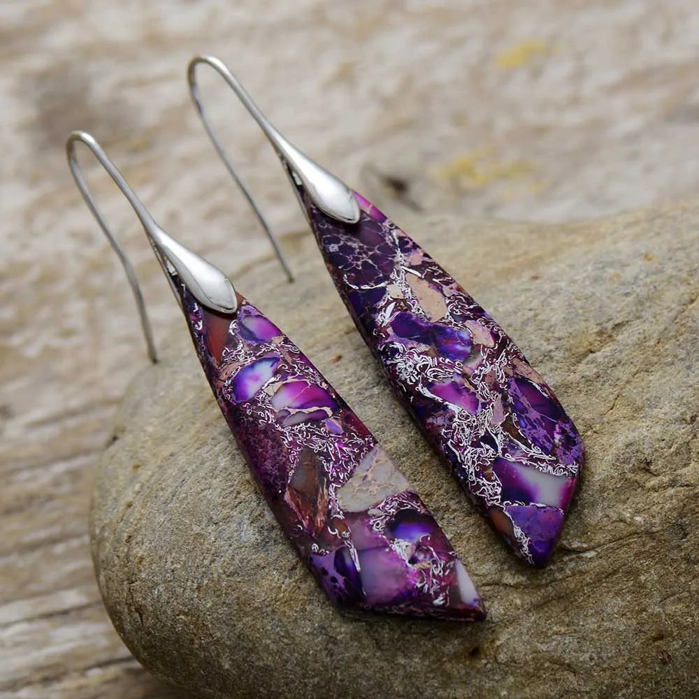 Bohemian Emperor Stone Pendant Earrings