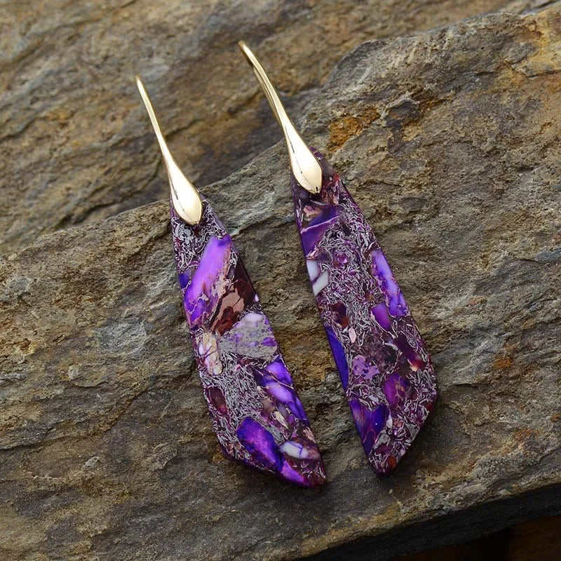 Bohemian Emperor Stone Pendant Earrings
