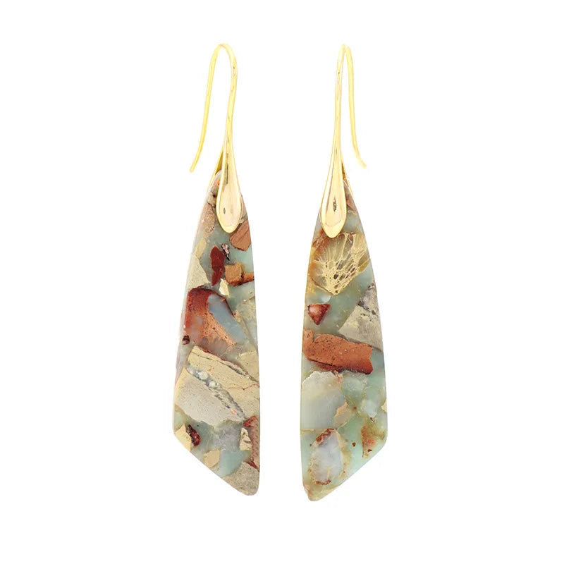 Bohemian Emperor Stone Pendant Earrings