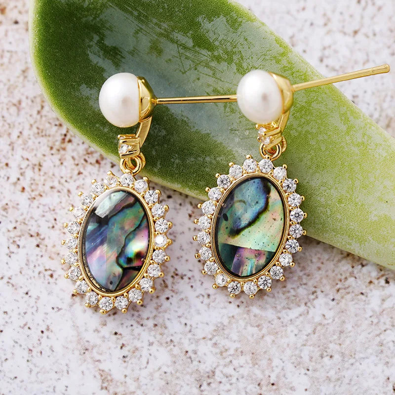 Freshwater Pearl Shell Dangle Earrings