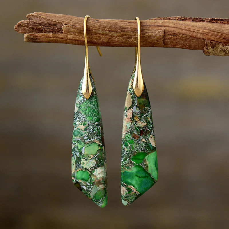 Bohemian Emperor Stone Pendant Earrings