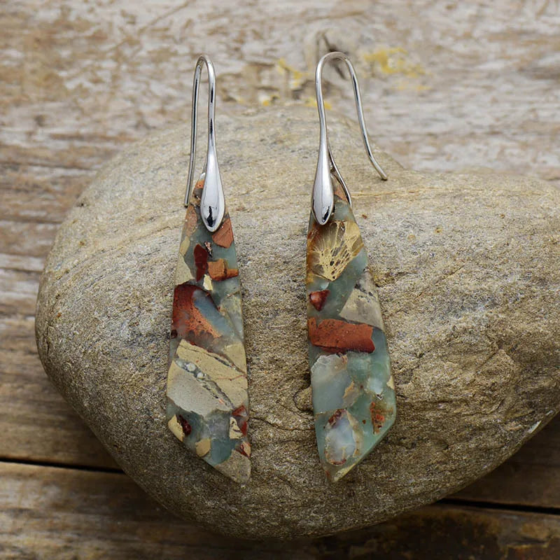 Bohemian Emperor Stone Pendant Earrings