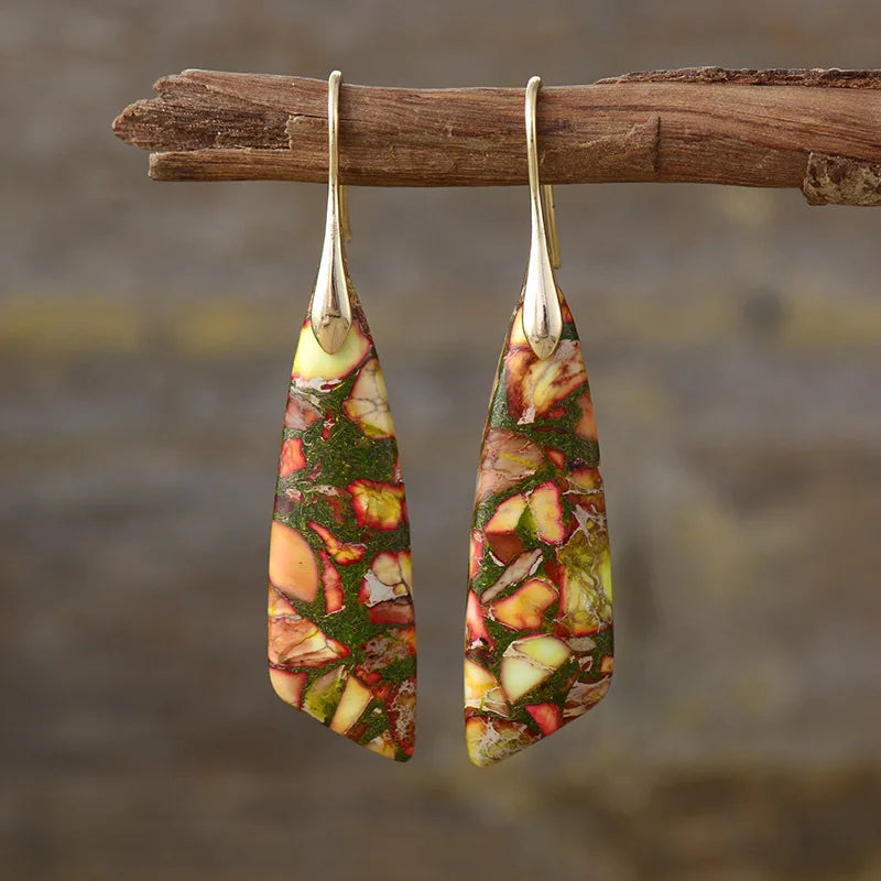 Bohemian Emperor Stone Pendant Earrings