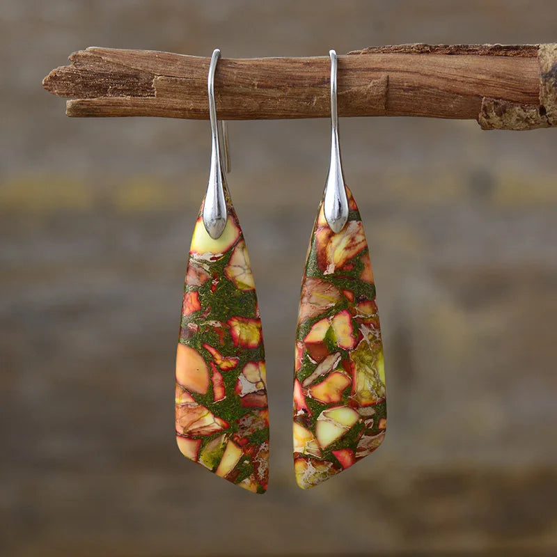 Bohemian Emperor Stone Pendant Earrings