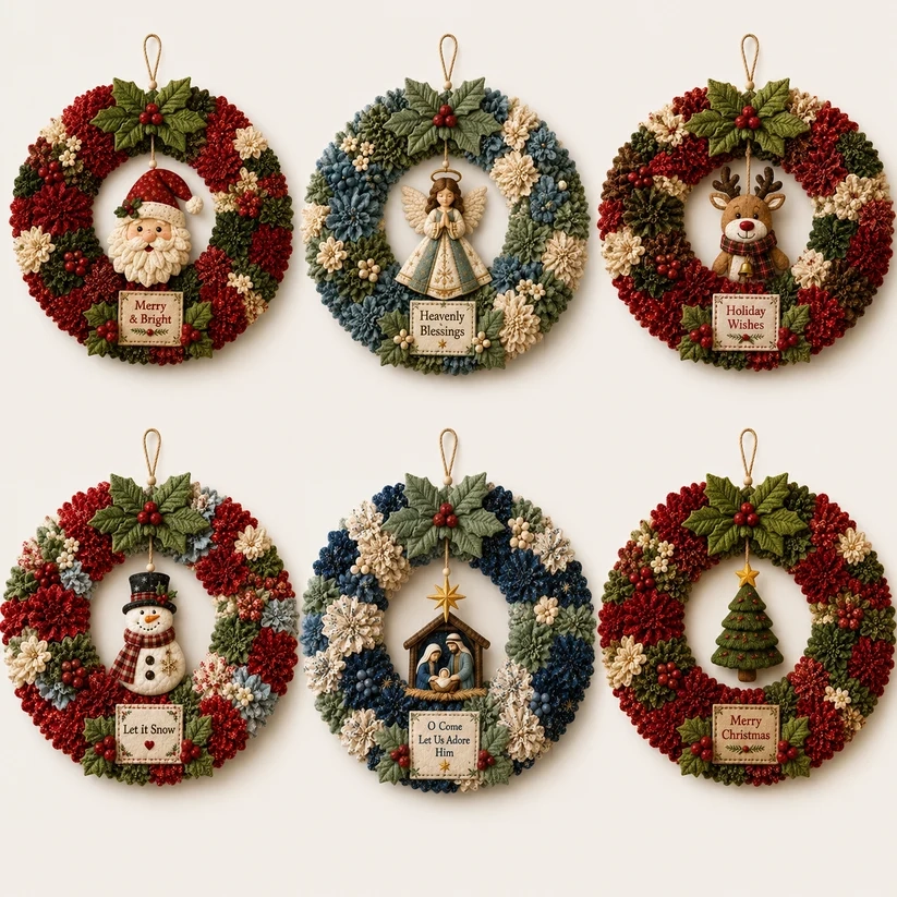 🎄 Early Bird Christmas Special 🎄Plymagic DIY Poke Art Kit - Fabric Poke Wreath