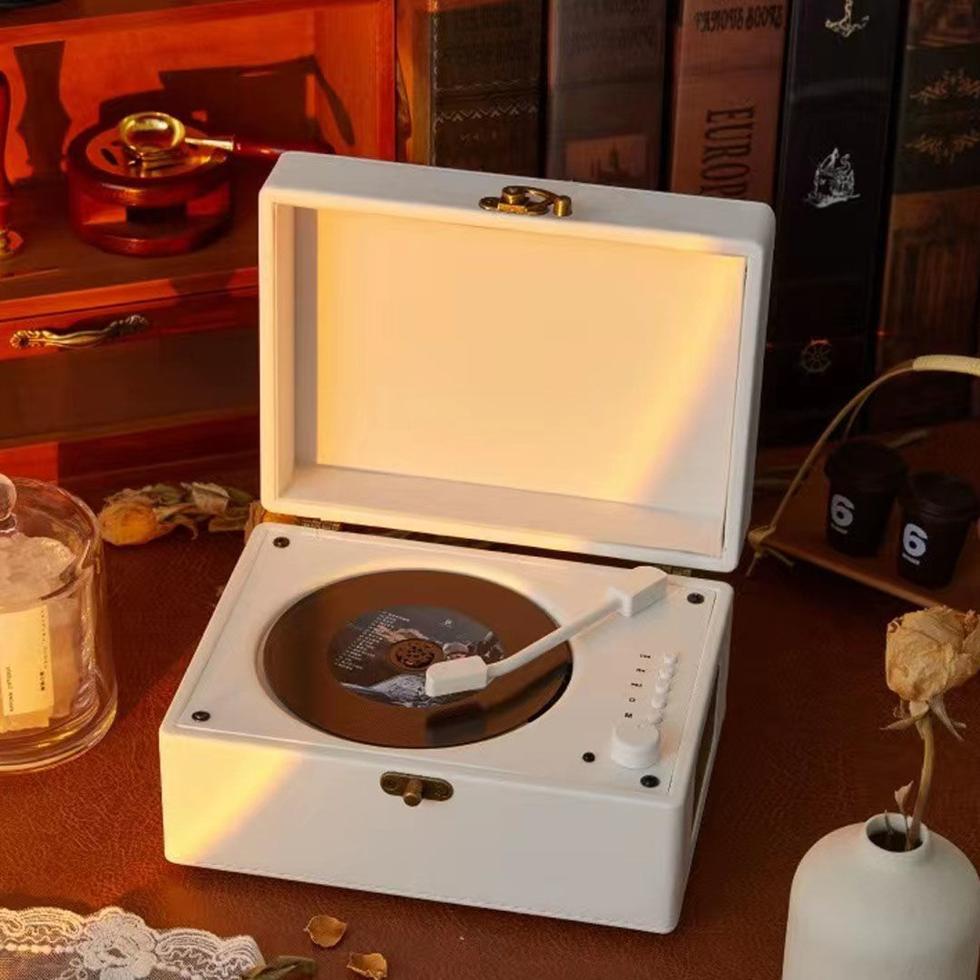 Soryne CD8 - Hi-Fi CD Player: Dual Speakers, Precision Laser, Vintage Leather & Wood