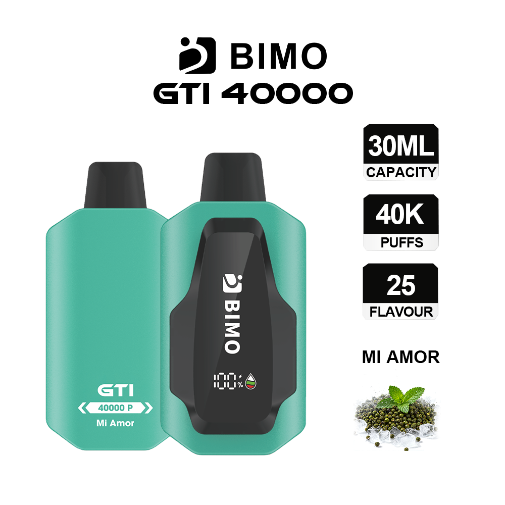 BIMO GTI - Jednorazowe papierosy elektroniczne o bardzo dużej pojemności 40 000 Puffs