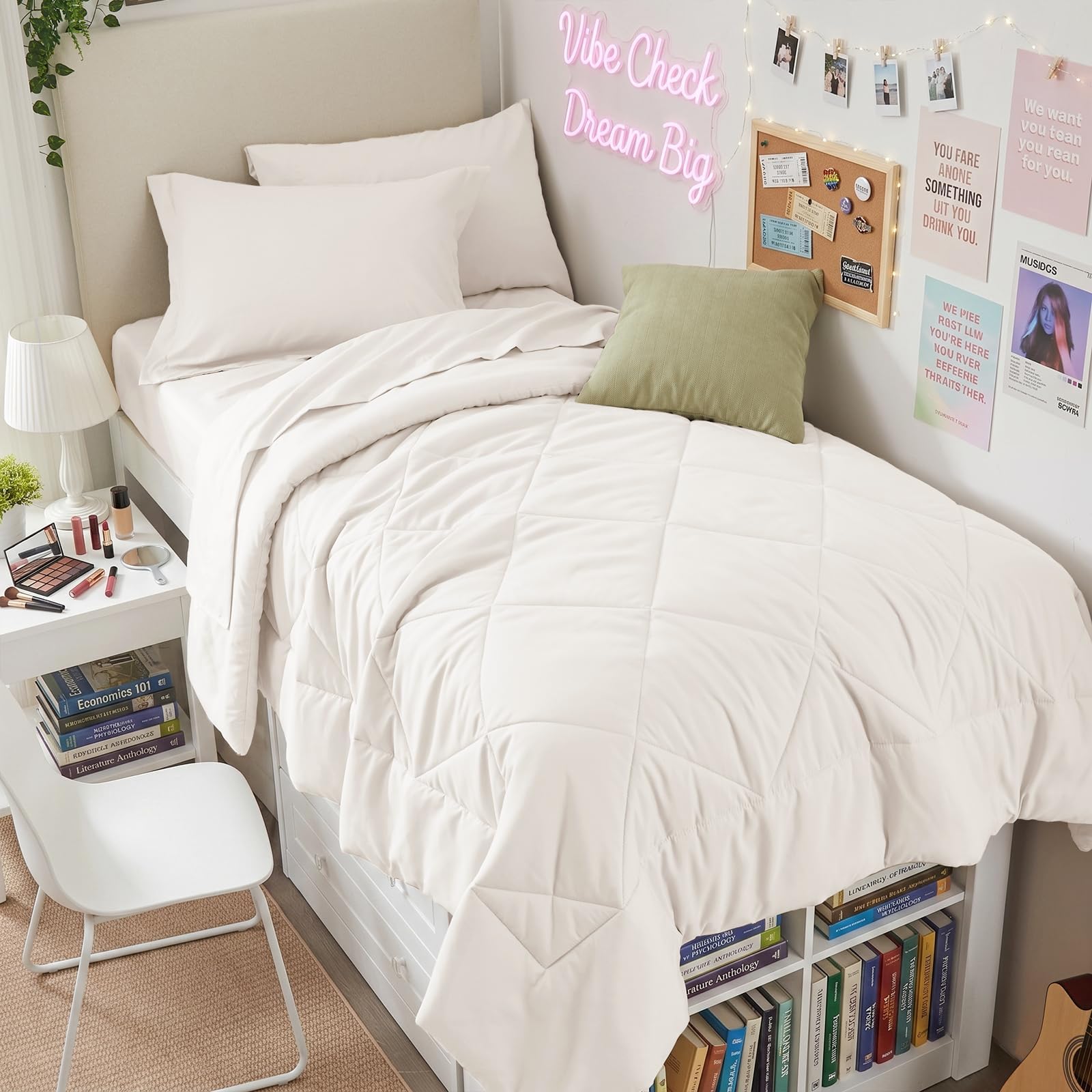 HEVUMYI 7-Piece Queen Comforter Set, Dark Grey Bed in a Bag
