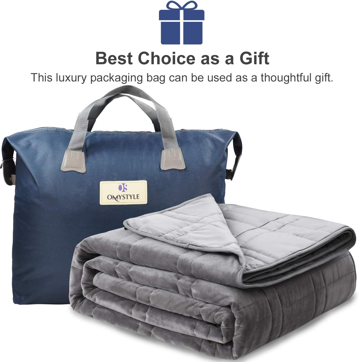 Reversible Weighted Blanket 48''x72'' 15lbs for Adults, Warm Short Plush and Cool Tencel Fabric Double-Sided Weighted Blanket for All Season Use - Carry Bag Included