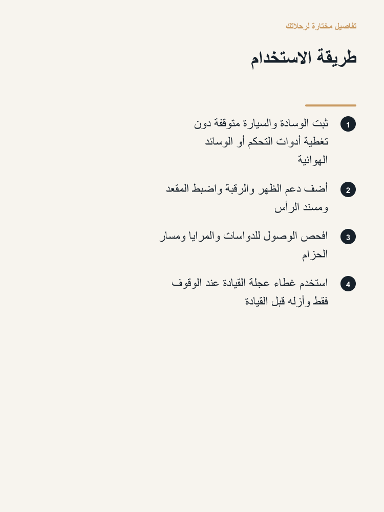 Driver Seat Comfort Set - Arabic detail 5