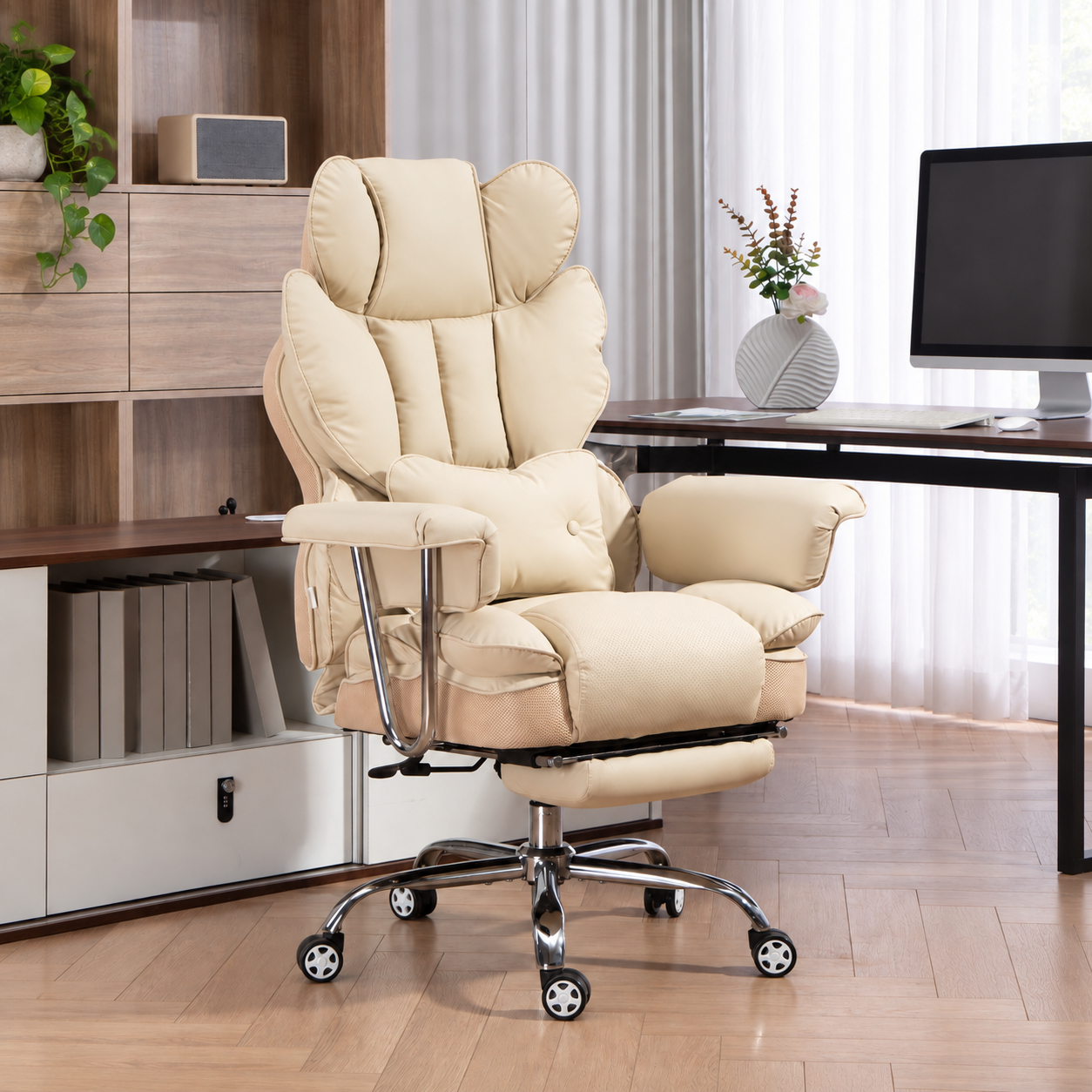 Reclining Office Chair with Footrest