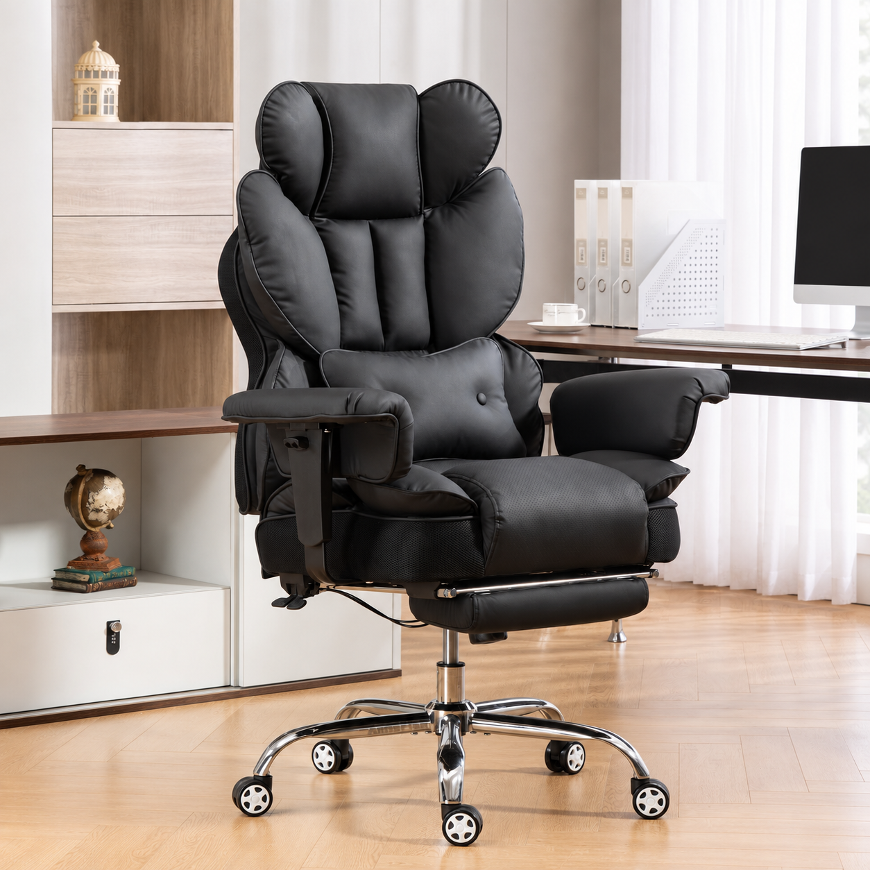 Reclining Office Chair with Footrest