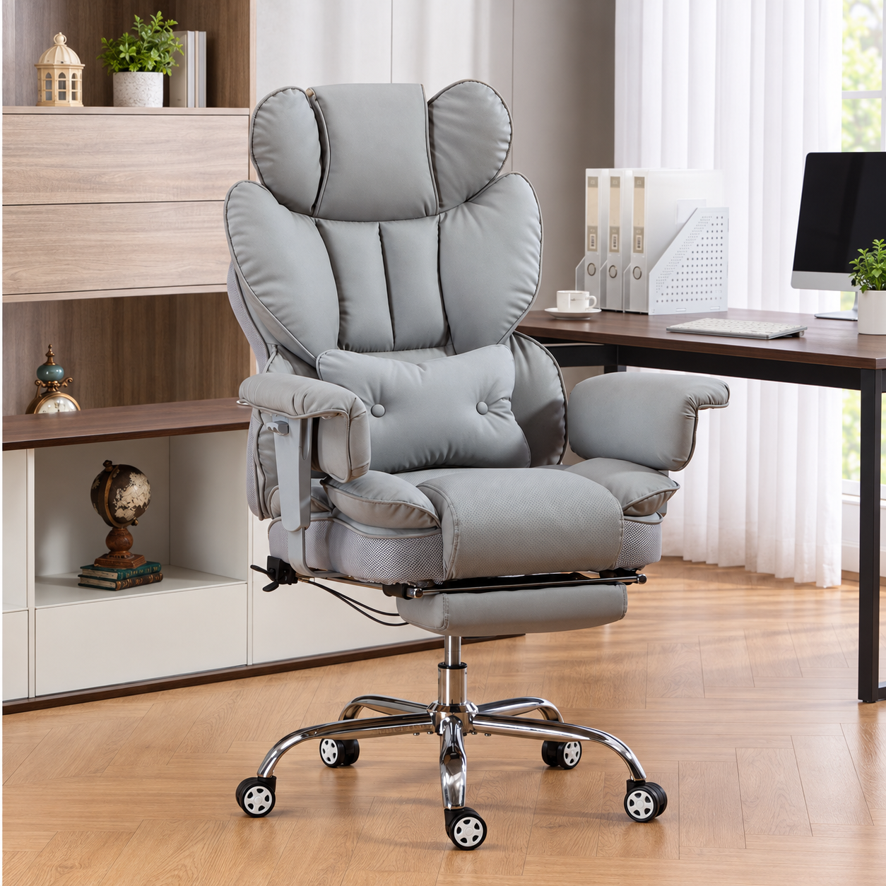 Reclining Office Chair with Footrest