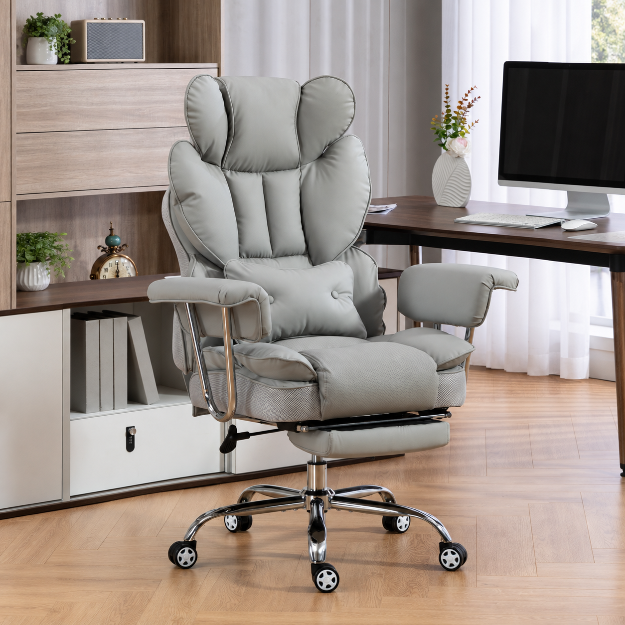 Reclining Office Chair with Footrest