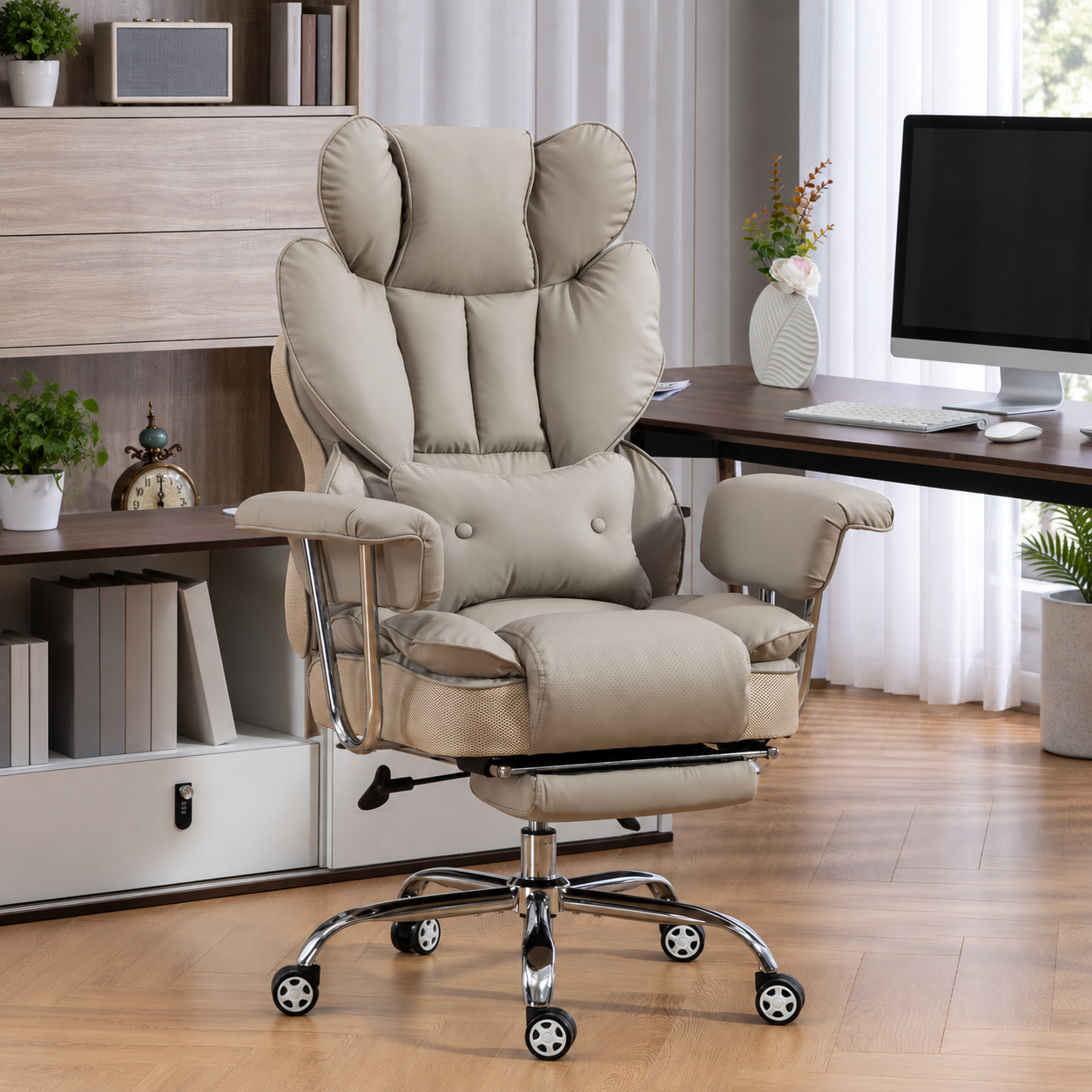 Reclining Office Chair with Footrest