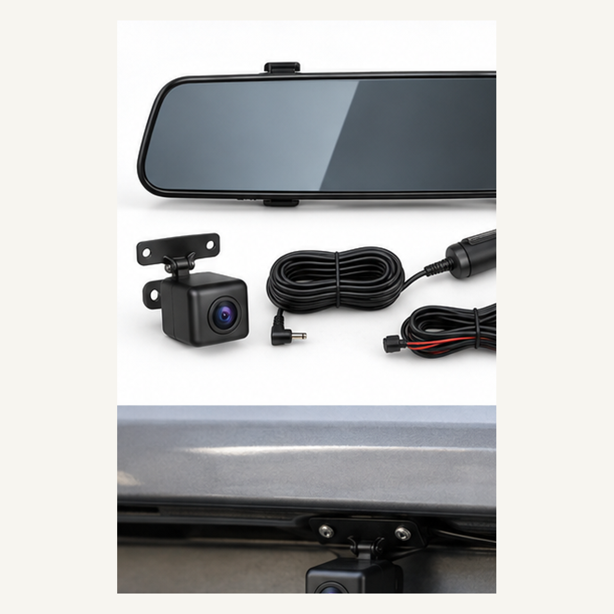 12-Inch Streaming Rearview Mirror Camera Kit - complete kit