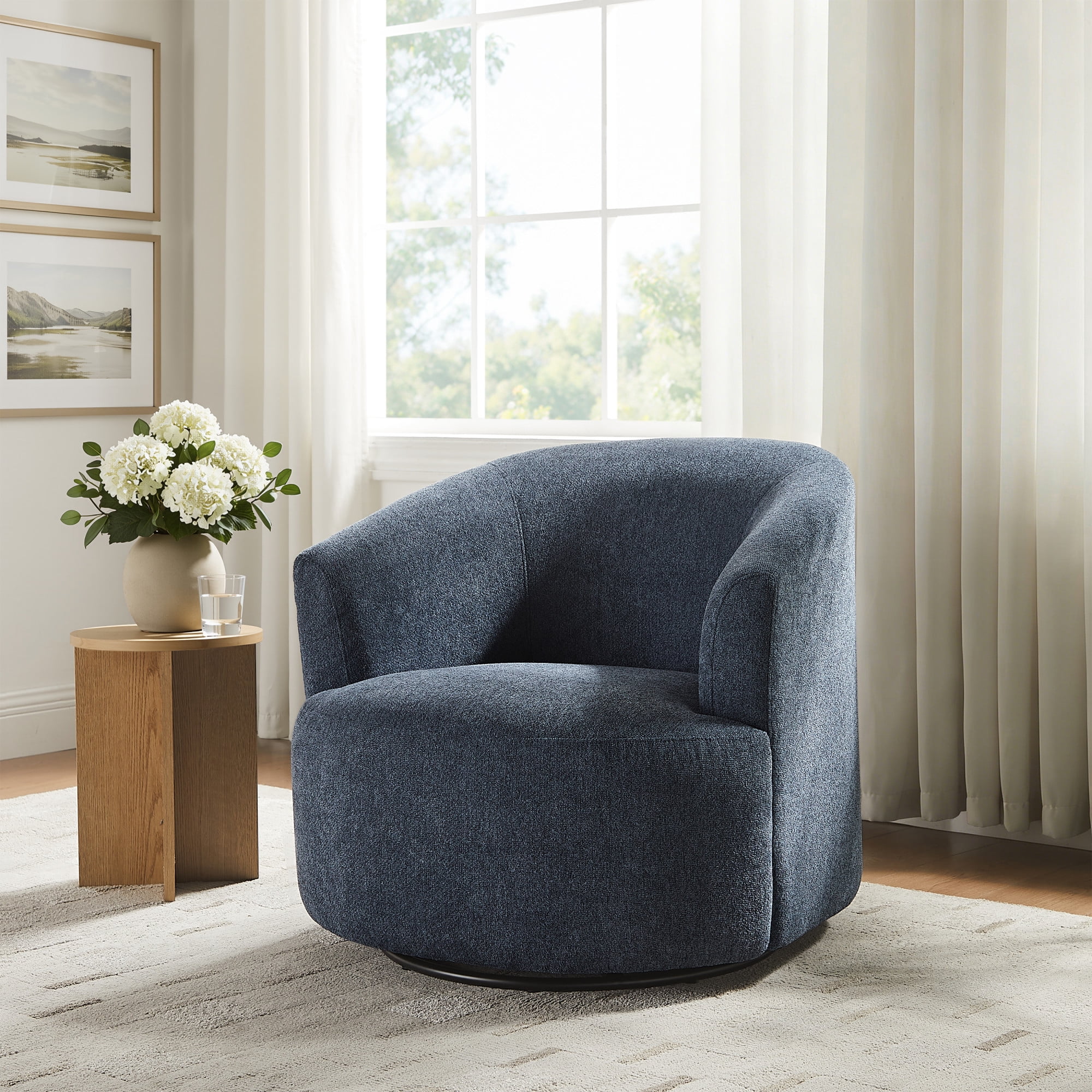 Bouclé 360° Swivel Accent Chair