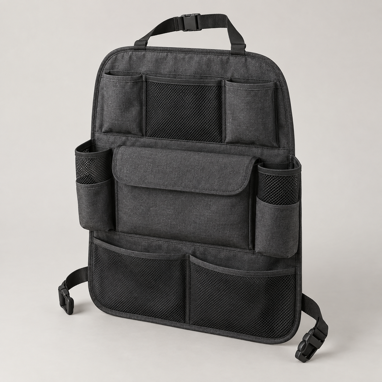 Multi-Pocket Seatback Organizer in a clean studio setting without logos