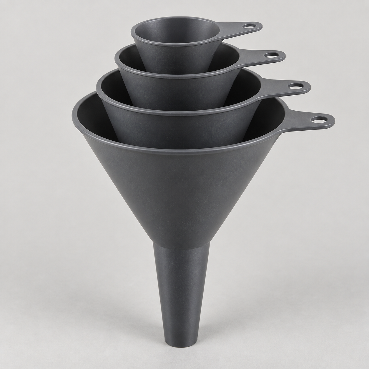Multi-Size Funnel Set in a clean studio setting without logos