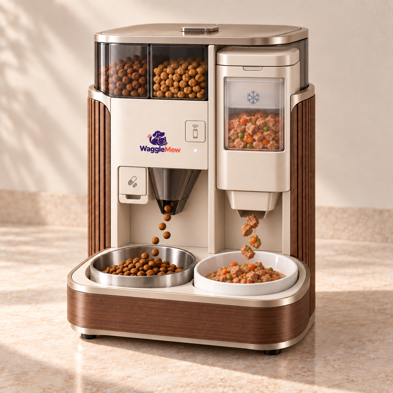 WaggleMew DuoFresh Smart Dual-Temperature Pet Feeder