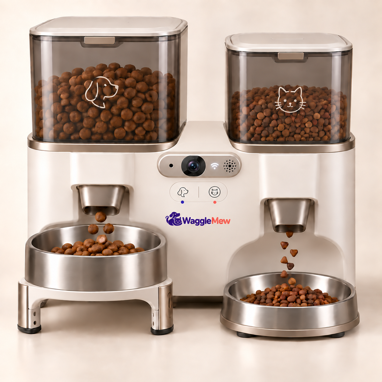 WaggleMew DuoVision Pro Dual-Pet Smart Feeder