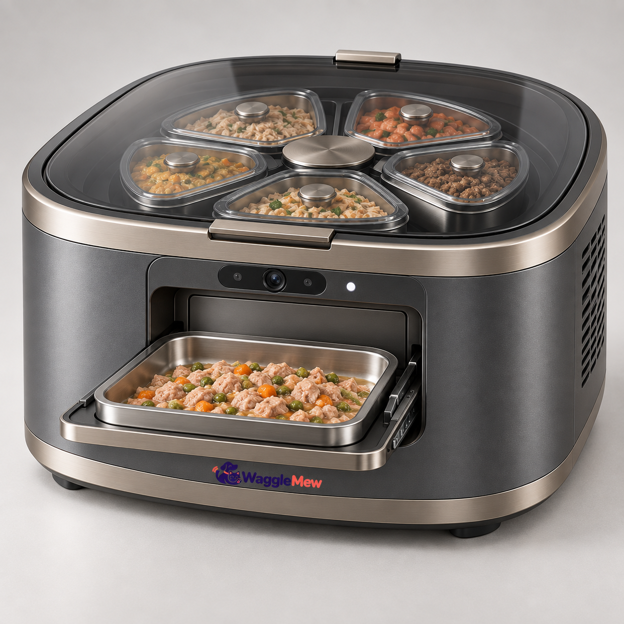 WaggleMew FreshVault Pro Refrigerated 6-Meal Smart Pet Feeder