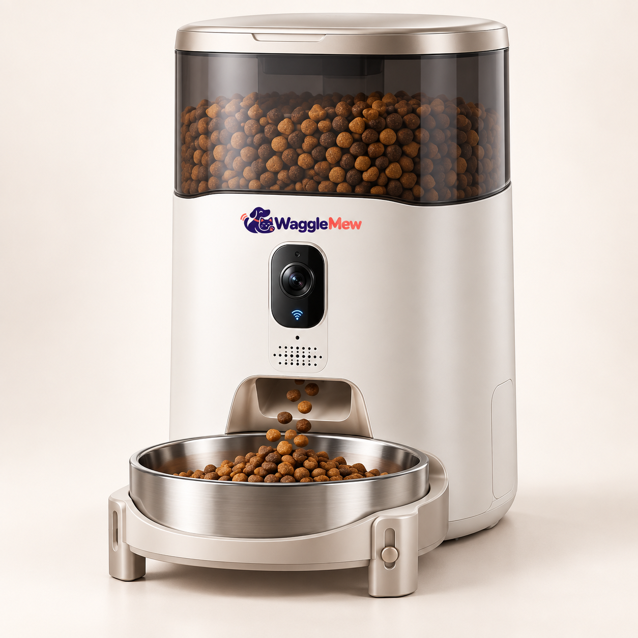 WaggleMew VisionServe Pro 8L Wi-Fi Camera Pet Feeder