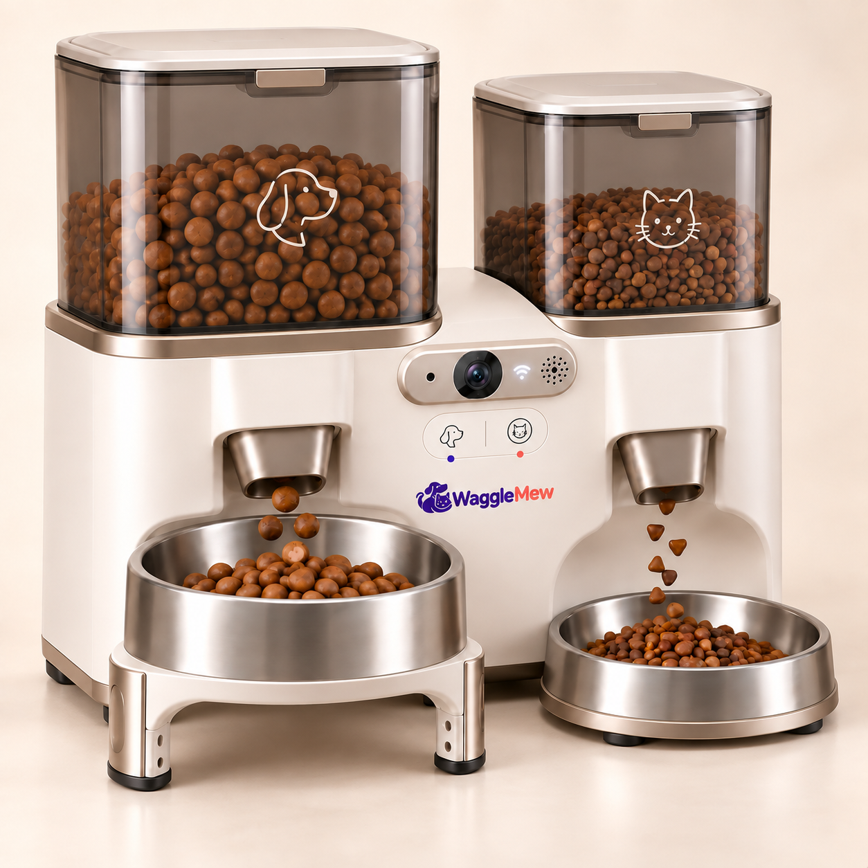 WaggleMew DuoVision Pro Dual-Pet Smart Feeder