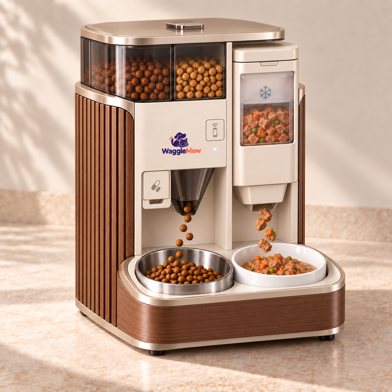 WaggleMew DuoFresh Smart Dual-Temperature Pet Feeder