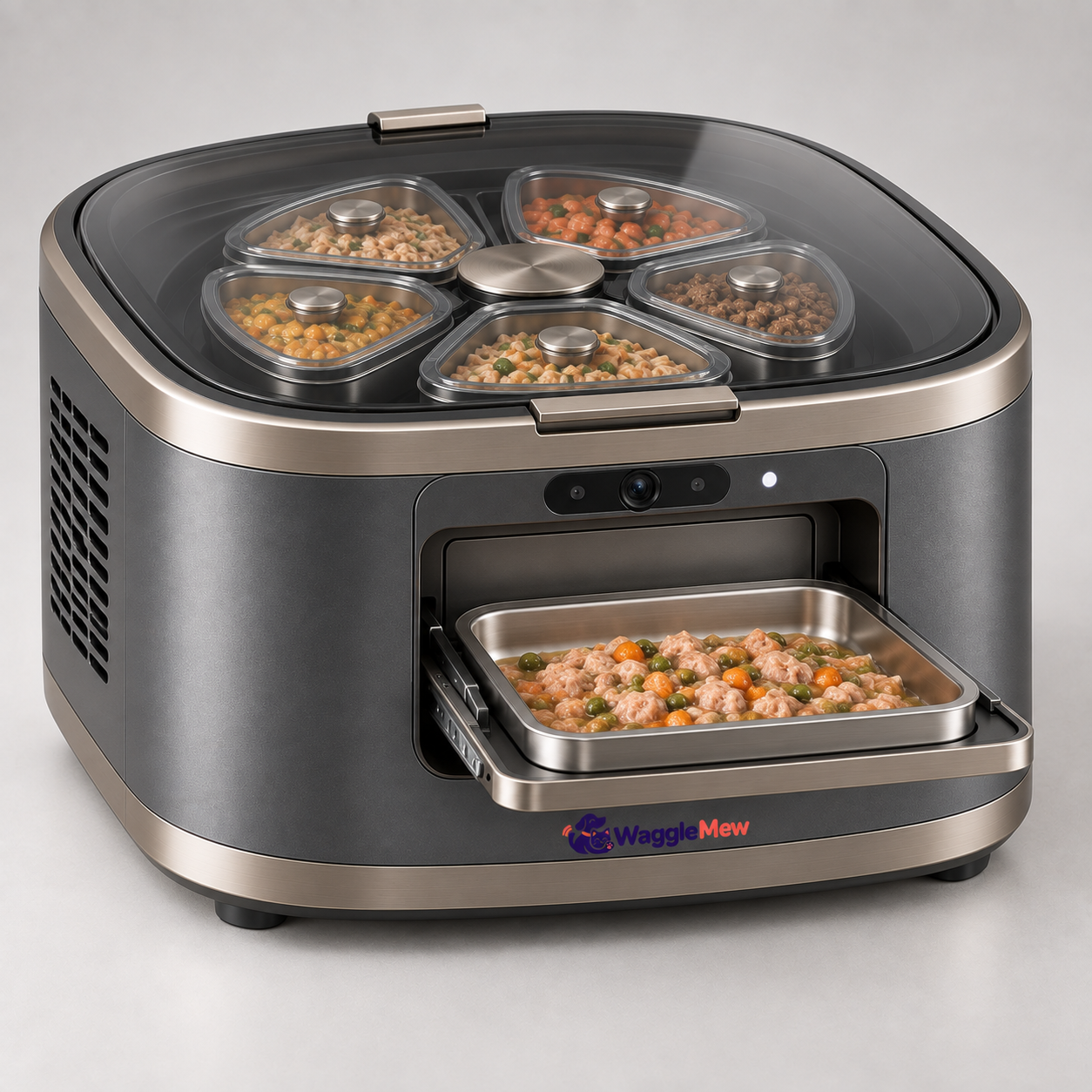 WaggleMew FreshVault Pro Refrigerated 6-Meal Smart Pet Feeder
