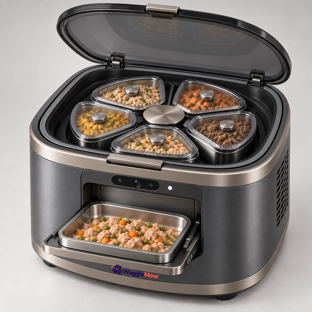 WaggleMew FreshVault Pro Refrigerated 6-Meal Smart Pet Feeder