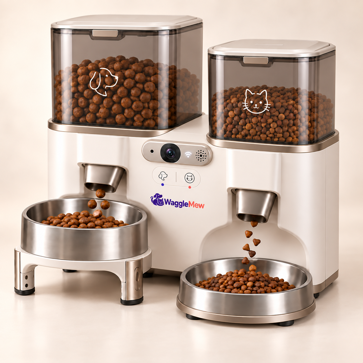 WaggleMew DuoVision Pro Dual-Pet Smart Feeder