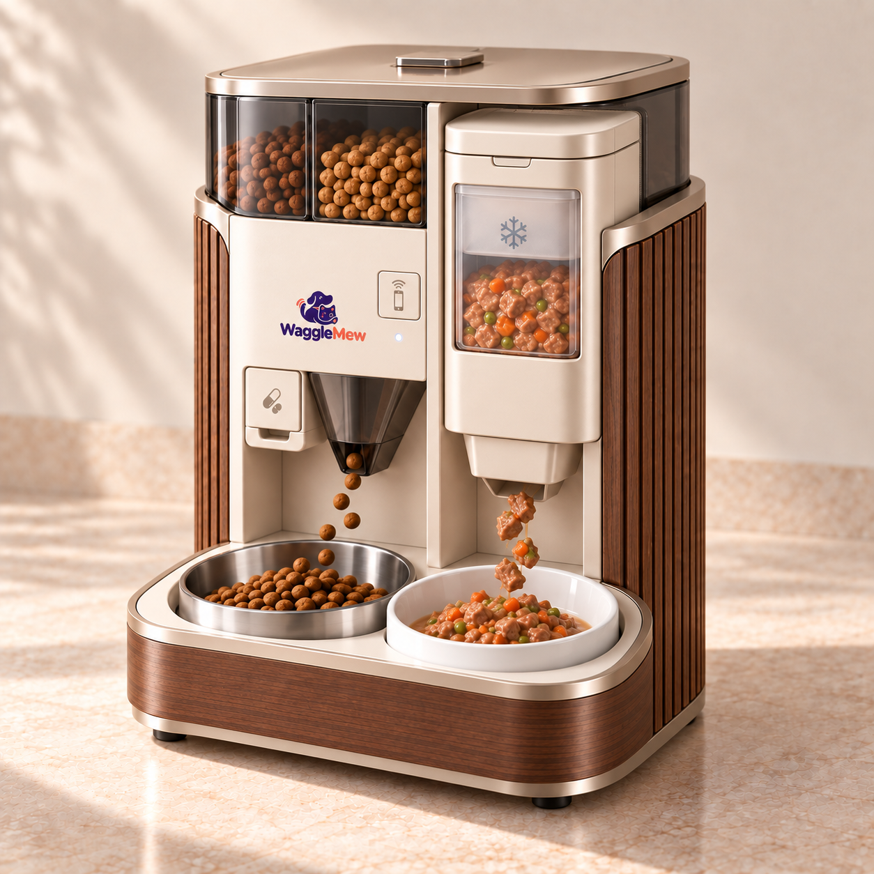 WaggleMew DuoFresh Smart Dual-Temperature Pet Feeder