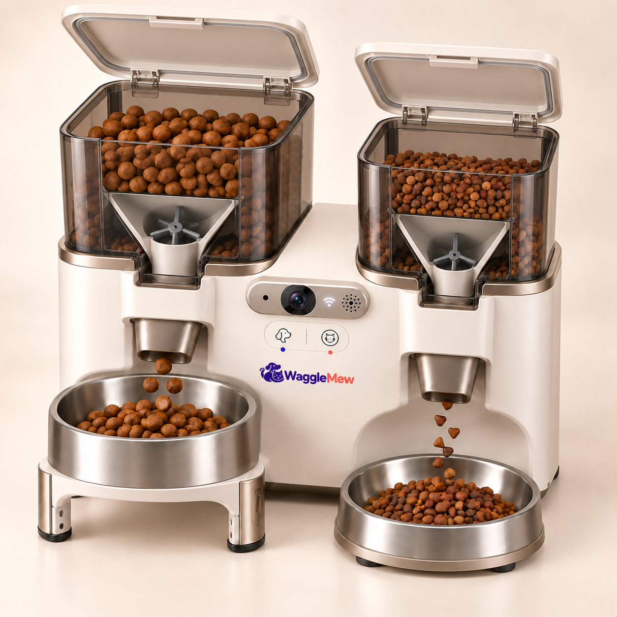 WaggleMew DuoVision Pro Dual-Pet Smart Feeder