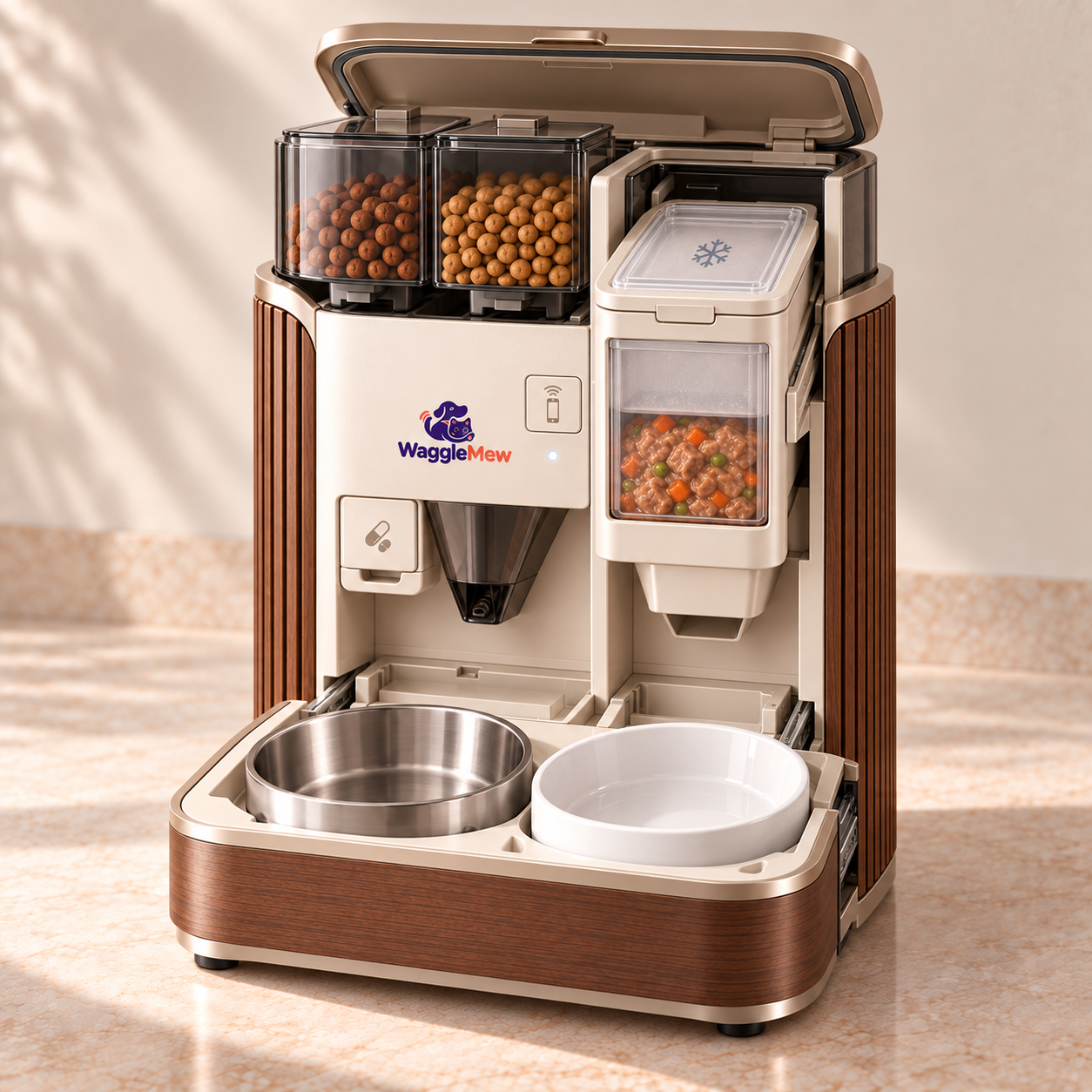 WaggleMew DuoFresh Smart Dual-Temperature Pet Feeder