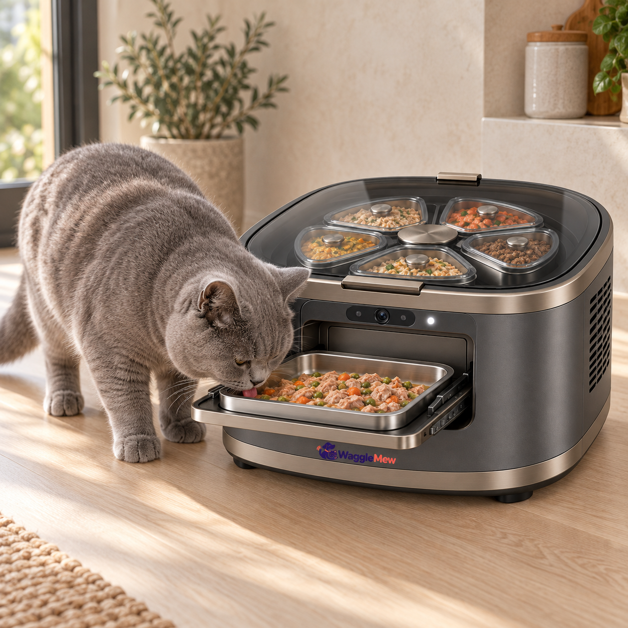 WaggleMew FreshVault Pro Refrigerated 6-Meal Smart Pet Feeder