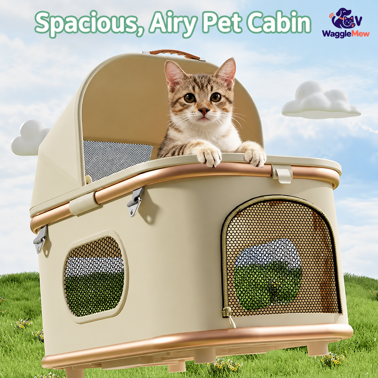 WaggleMew DuoPod Twin Pet Stroller