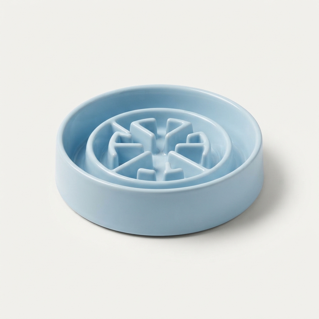 PAWORA lightblue slow feeder dog bowl with maze design