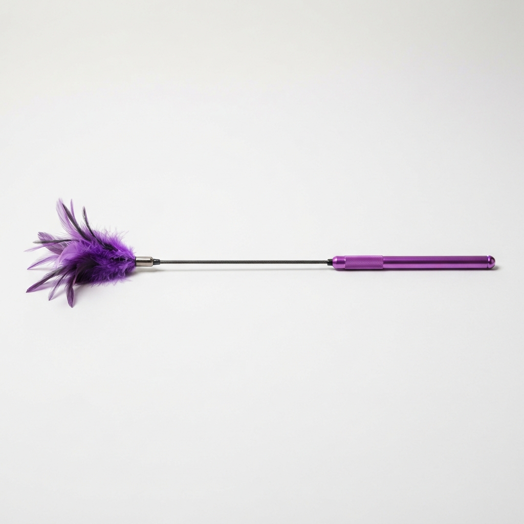 PAWORA purple feather teaser cat toy wand