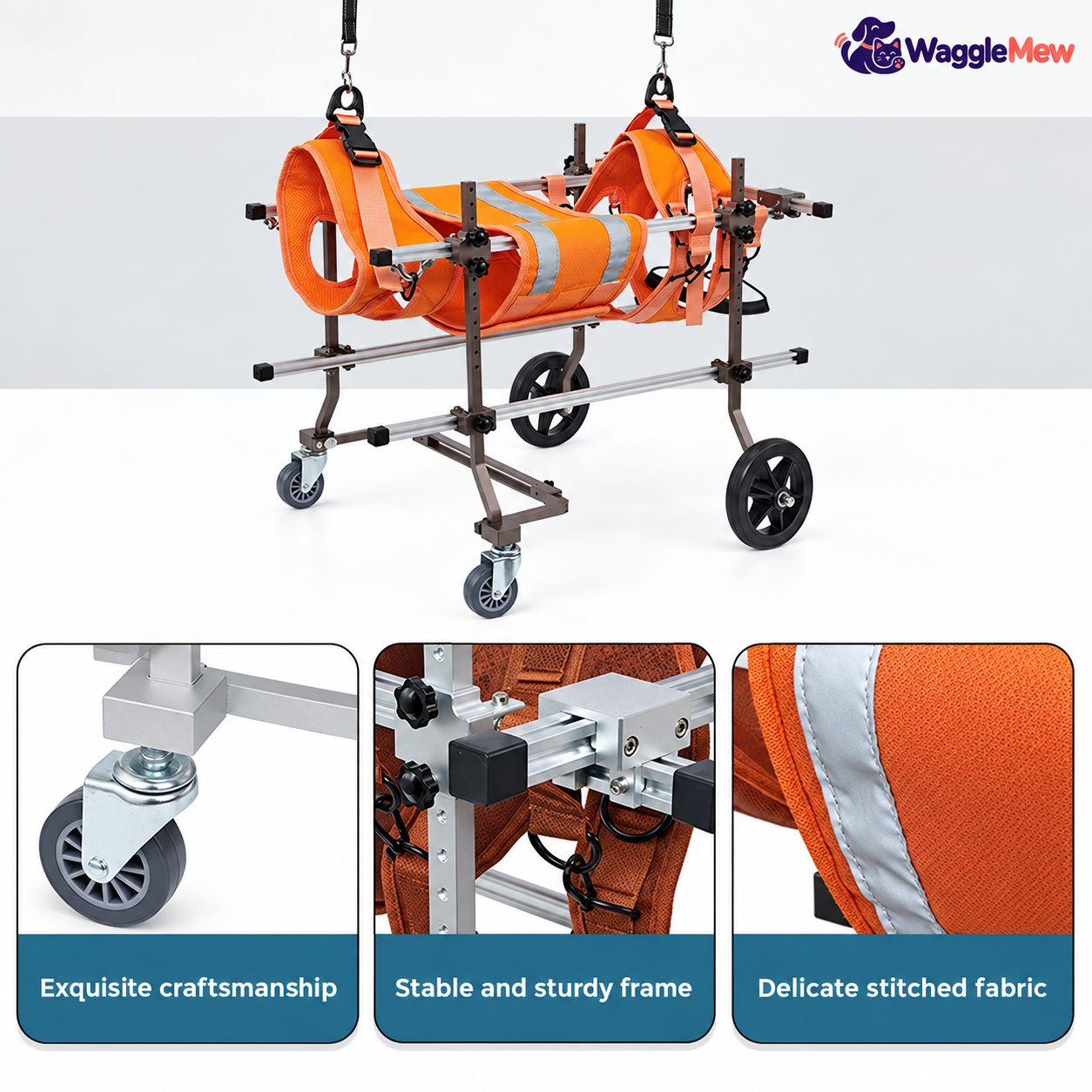 WaggleMew MobilityLift Large-Dog Support Cart